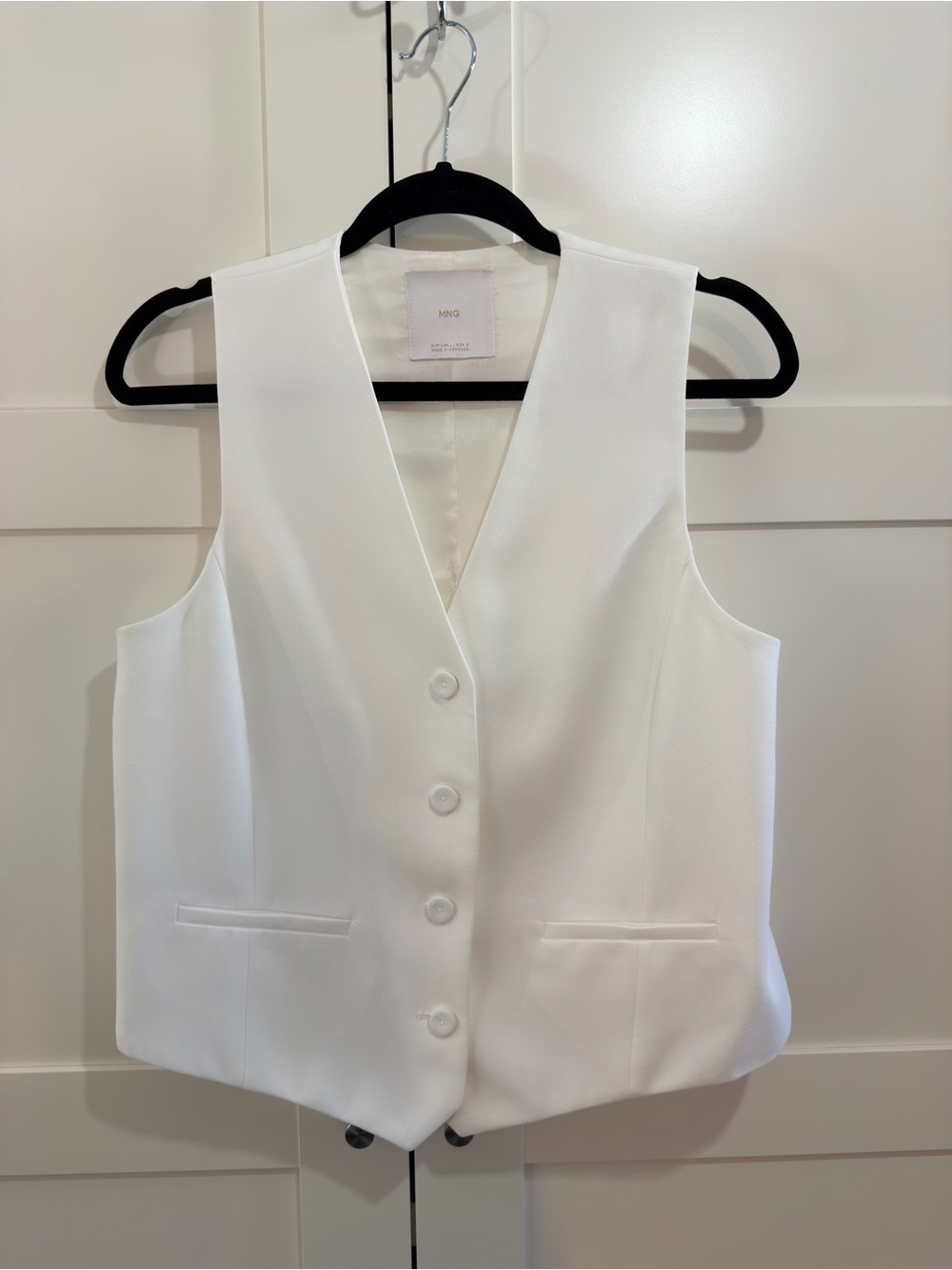 Mango Vest waistcoat with buttons - Size L - White